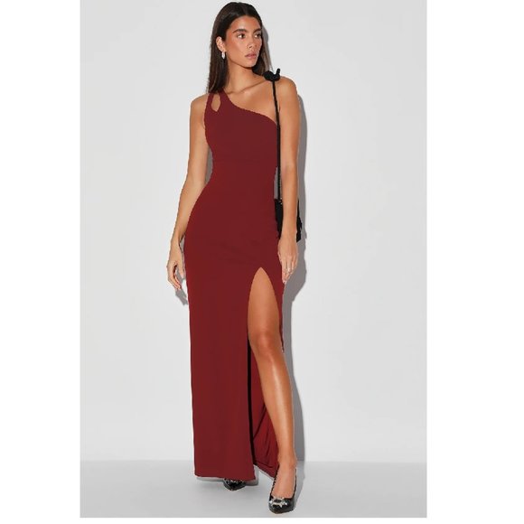 LULUS Simply Beautiful One Shoulder Column Gown - Picture 1 of 10